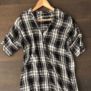 Madewell plaid shirtdress XS